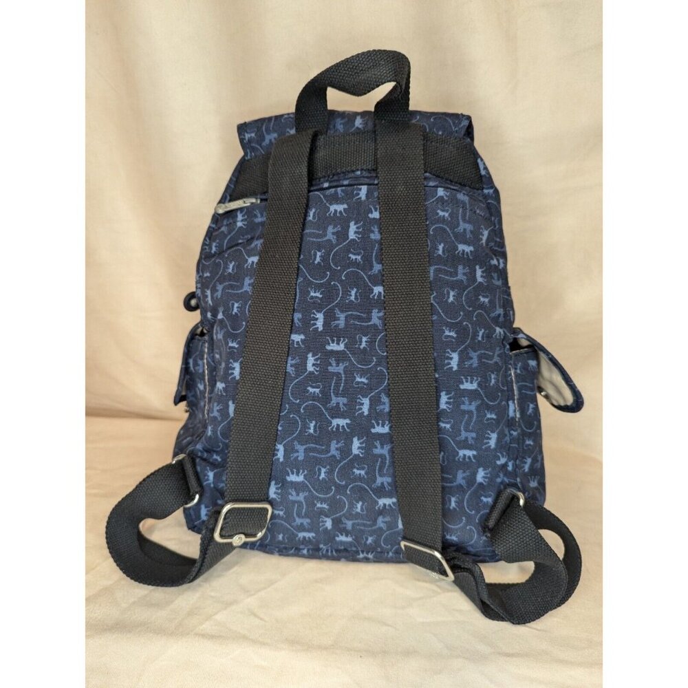 Kipling Blue Backpack Monkey Pattern - image 3